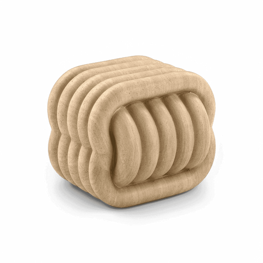Jasper Knot Travertine Indoor / Outdoor Accent Stool