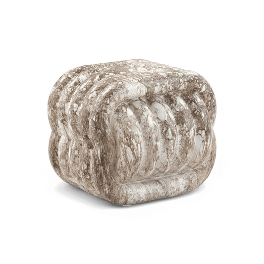 Jasper Knot Faux Marble Indoor / Outdoor Accent Stool