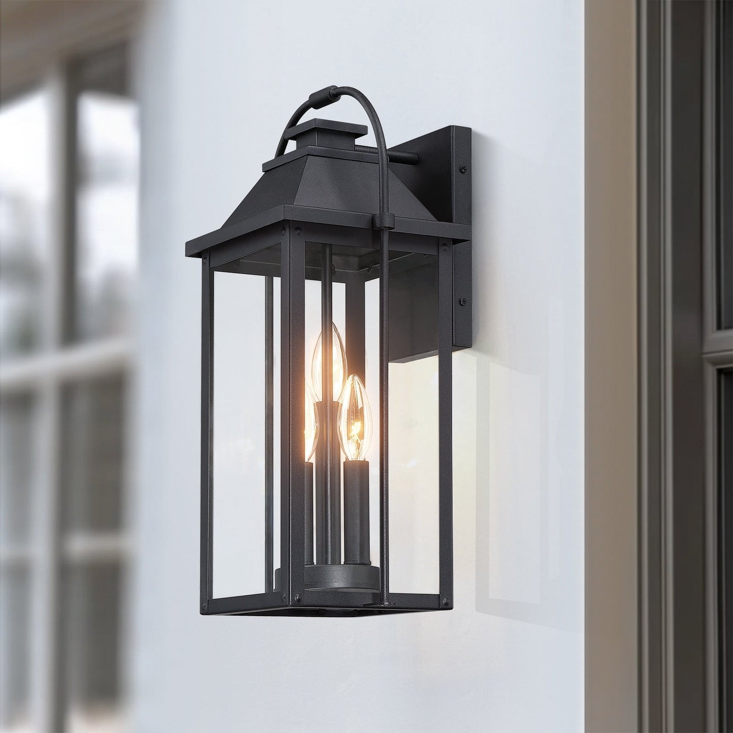 Brits Black Outdoor Wall Lantern Sconce Light