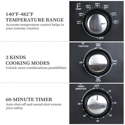 Simple Toaster Oven with 20Litres Capacity,Compact Size Countertop Toaster, Easy to Control with Timer-Bake-Broil-Toast Setting