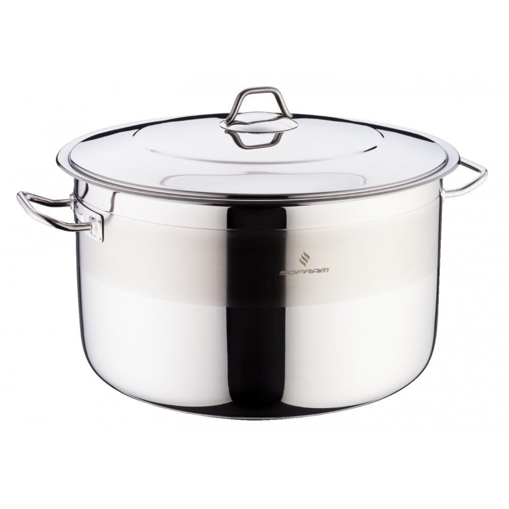 Sofram 18/10 Stainless Steel JUMBO Deep Kettle Stock Pot w/ Lid