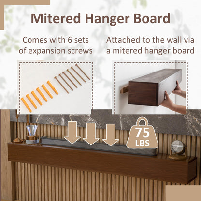 Solid Pine Wall Mounted Fireplace Mantel Floating Shelf