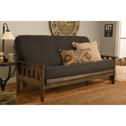 Somette Tucson Full-size Rustic Walnut Futon Set with Mattress