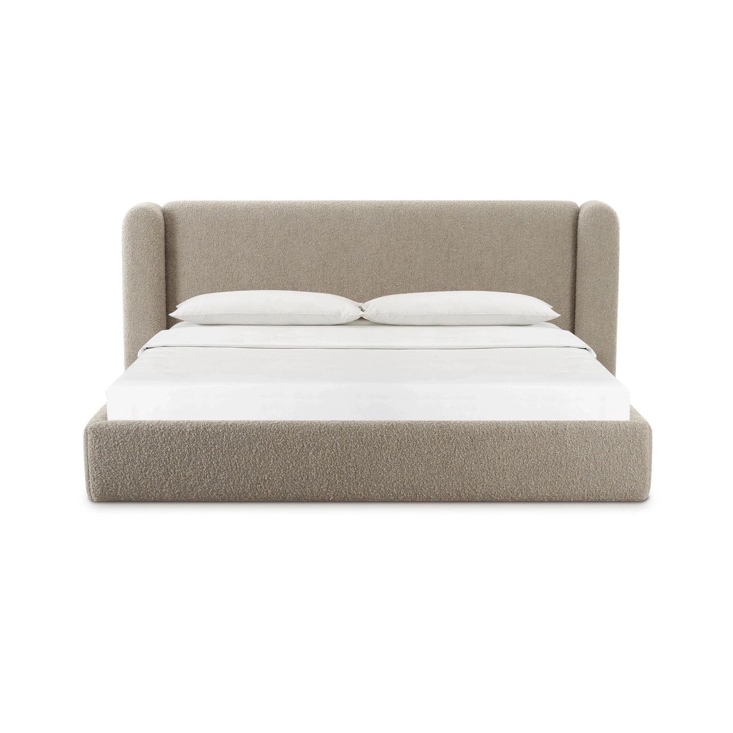 Vienna Tan Boucle Queen Bed