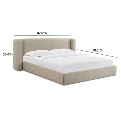Vienna Tan Boucle Queen Bed
