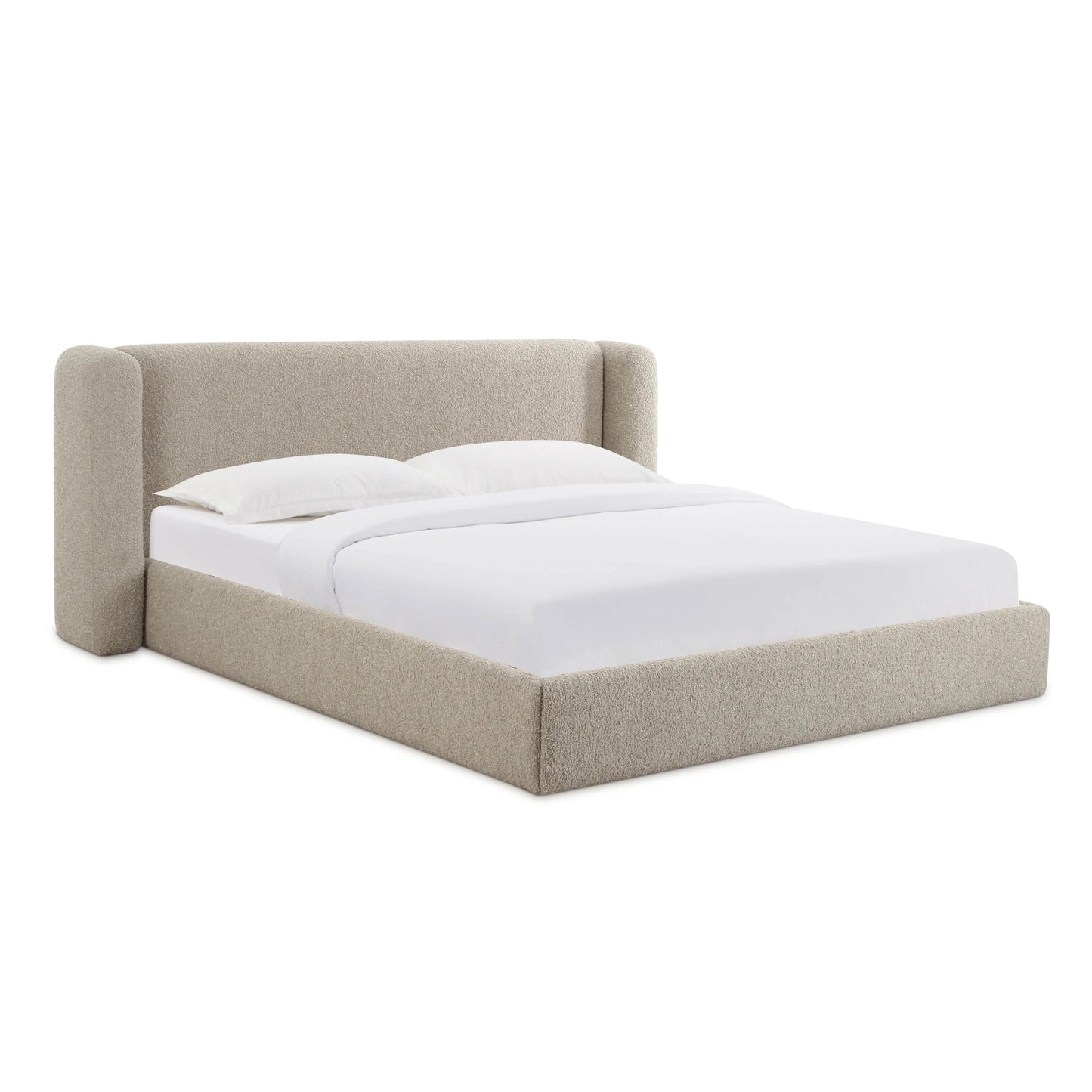 Vienna Tan Boucle King Bed