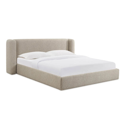 Vienna Tan Boucle King Bed