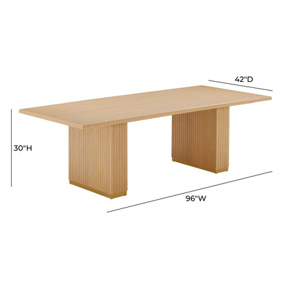 Elara Natural Oak Wood Rectangular Dining Table