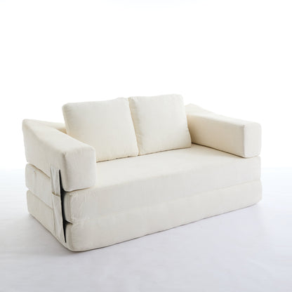 70.87 Upholstered Convertible Sleeper Sofa, Convertible Chair Floor Couch Comfy Sofa for Living Room, Bedroom, Chenille Fabric