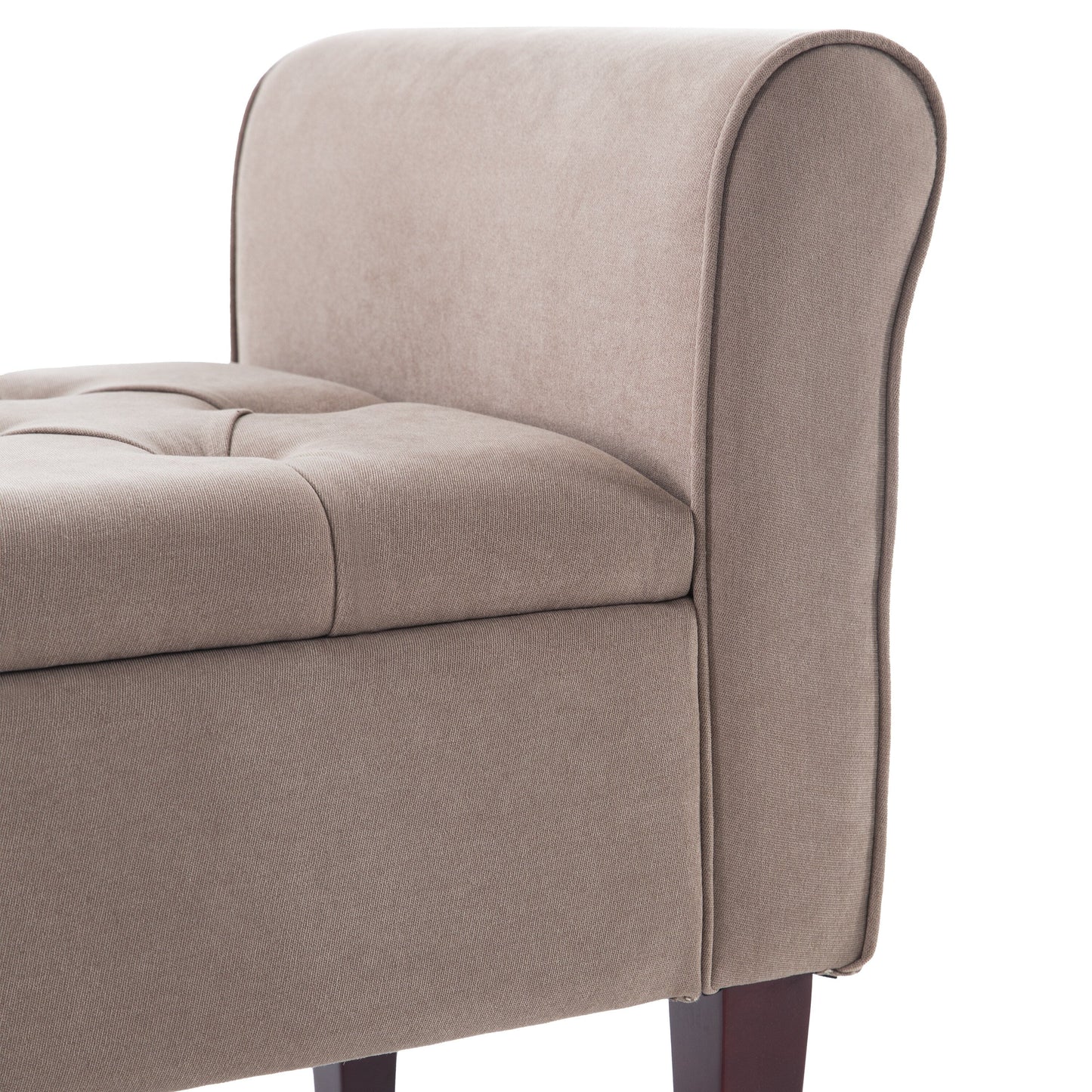 Upholstered Storage Bench Arm Bench Entryway Bench with Tufted Flip Top 50.4 Inches