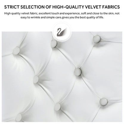 Upholstered Tufted Velvet Dining Chair with Solid Wood Legs Set of 6