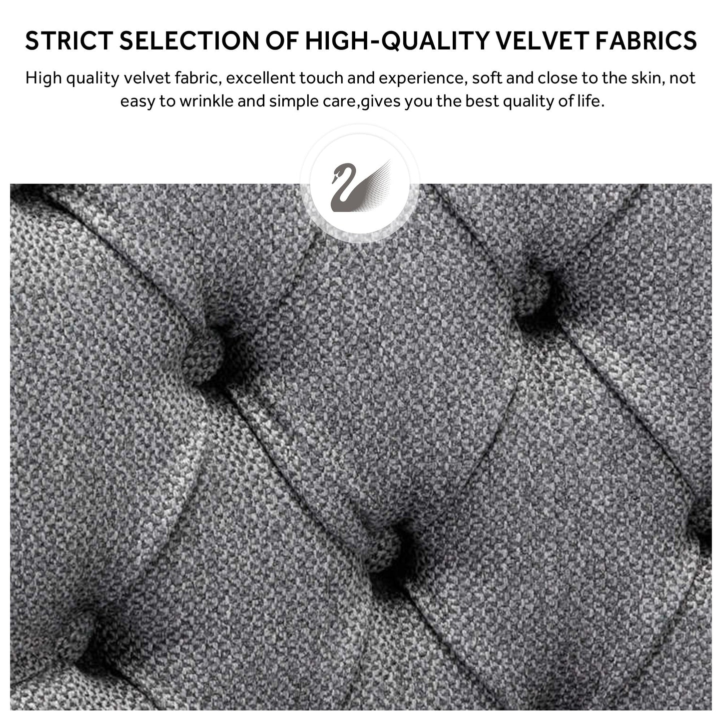 Upholstered Tufted Velvet Dining Chair with Solid Wood Legs Set of 6