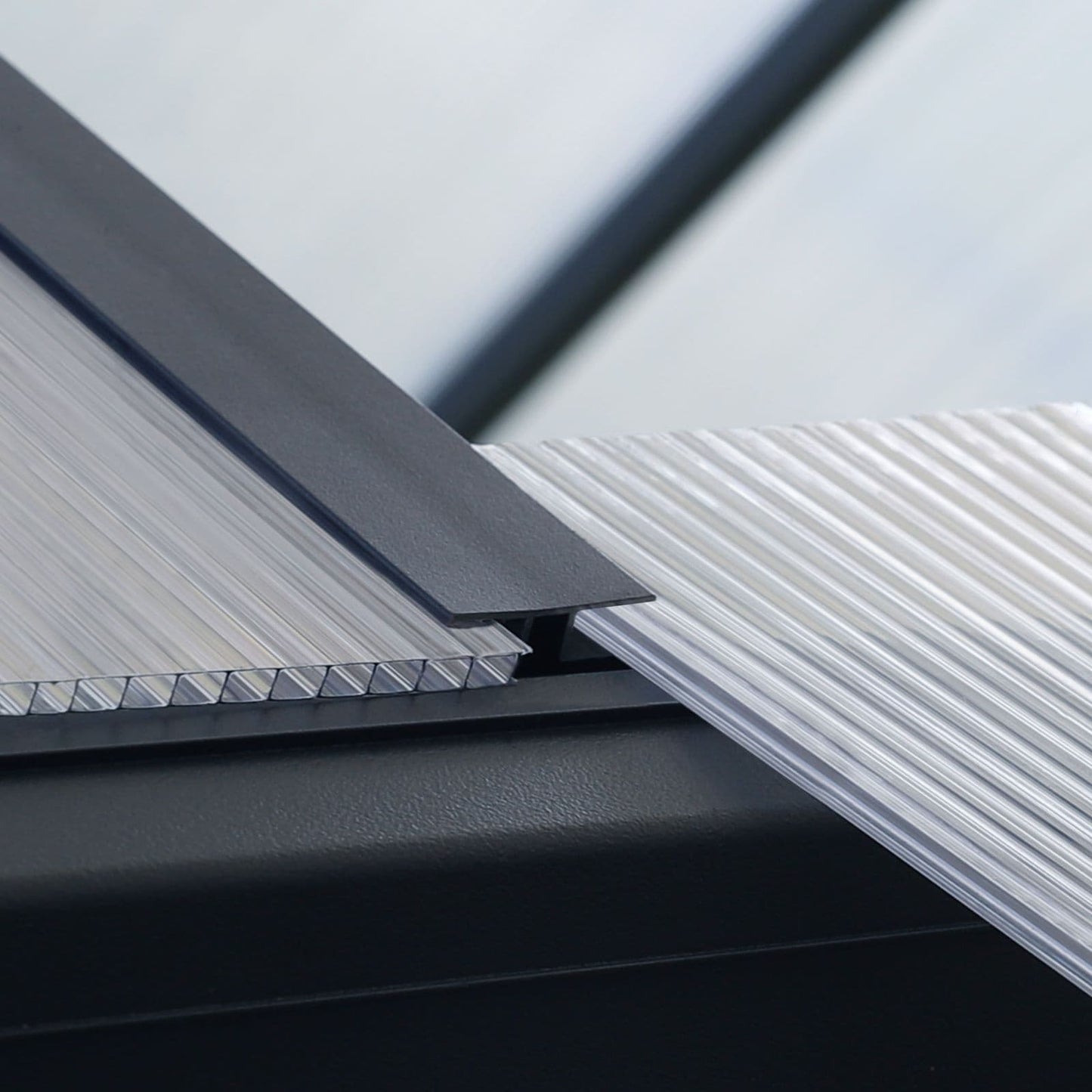 VEIKOUS Aluminum Walk-In Garden Greenhouse Kit with Adjustable Roof Vent and Lockable Door Grey