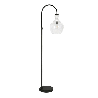 Verona Arc Floor Lamp with Glass Shade