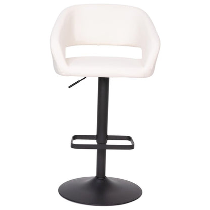 Modern Upholstered Adjustable-Height Barstool with Rounded Back