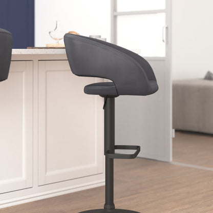 Modern Upholstered Adjustable-Height Barstool with Rounded Back
