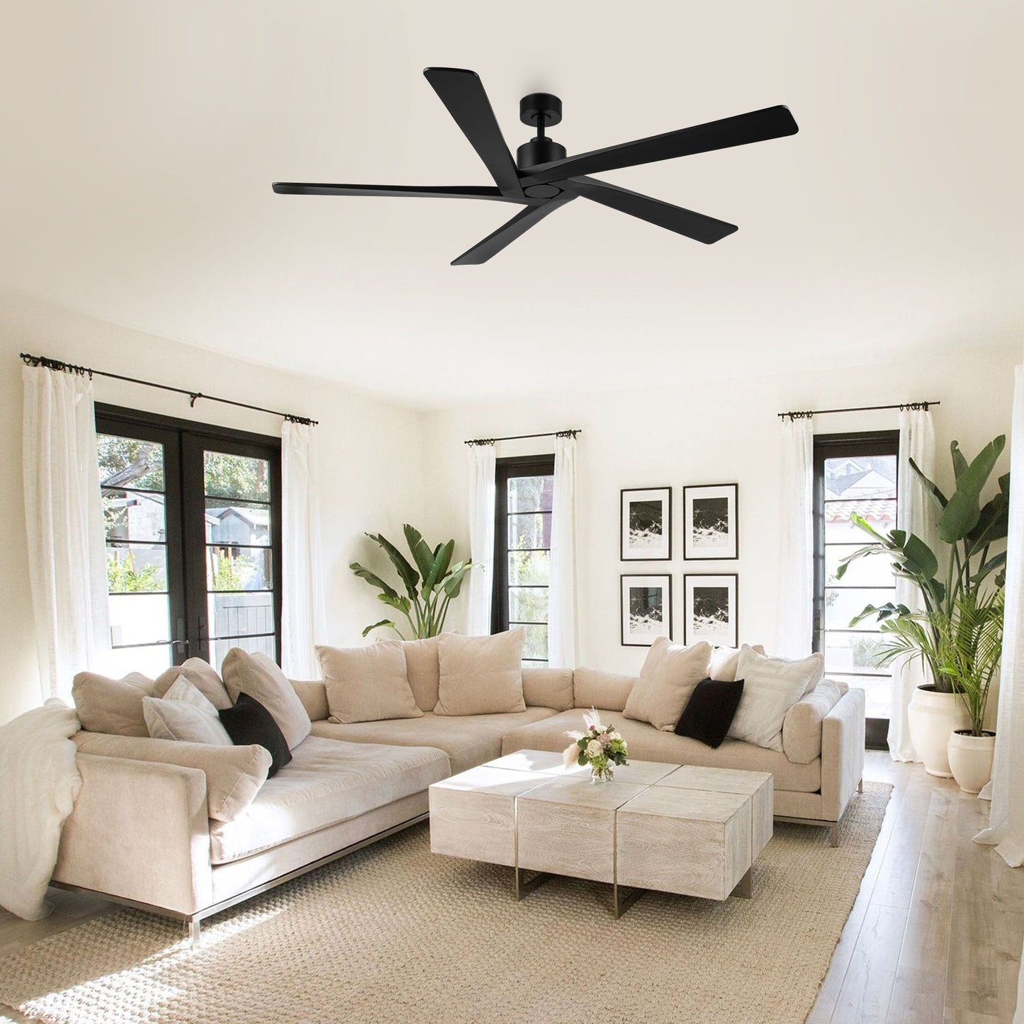 WINGBO 54 Inch DC Motor Indoor Ceiling Fan without Lights - N/A