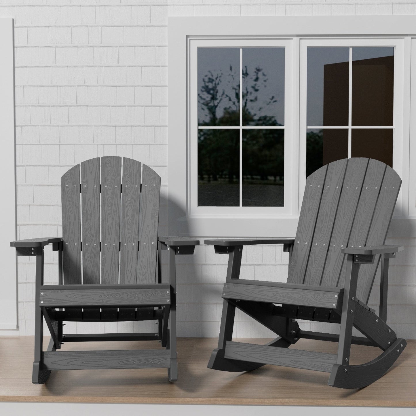 WINSOON All Weather Outdoor Rocking Chair, Set of 2