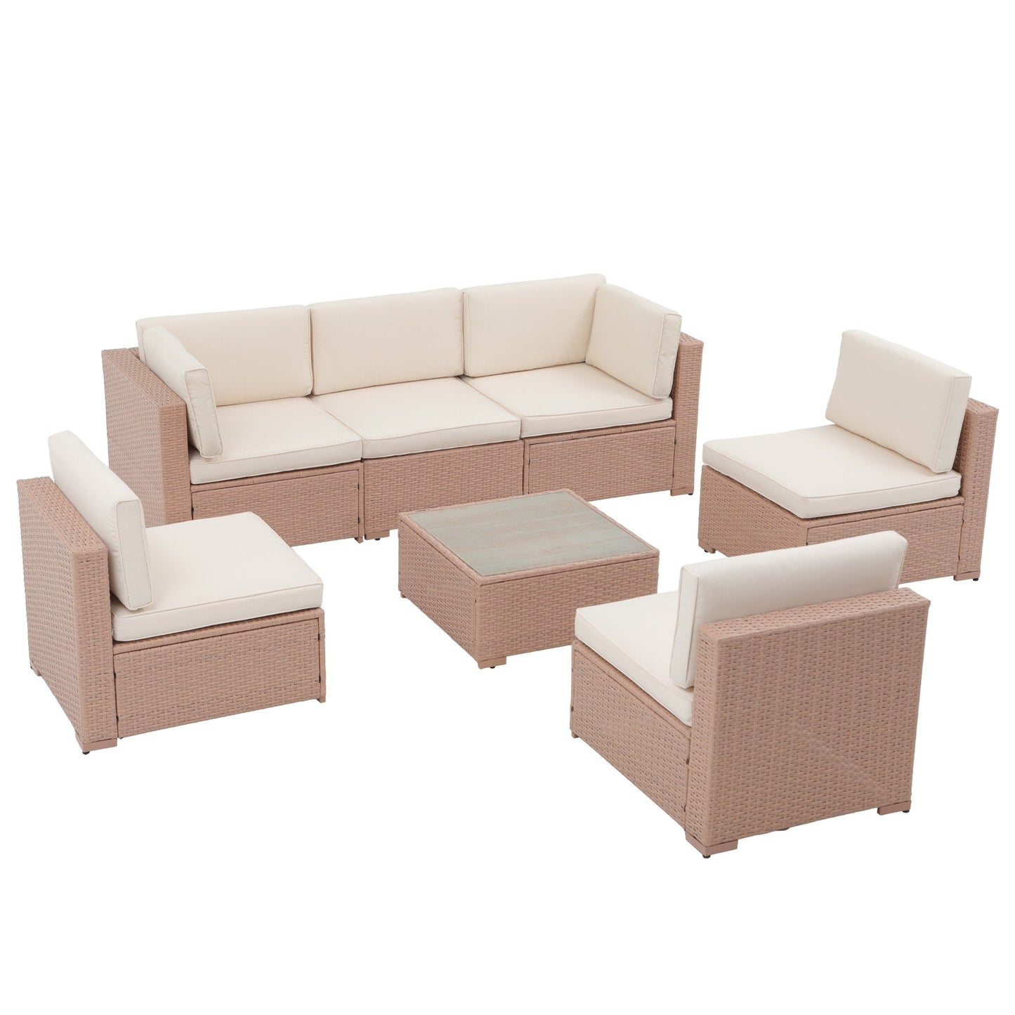 Wicker/ Steel 7-piece Outdoor Cushioned Sectional Sofa Set