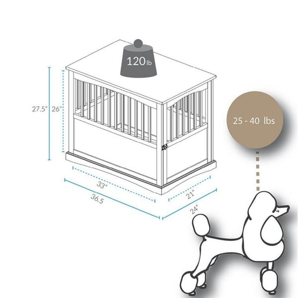 Wooden Pet Crate End Table with Lockable Door