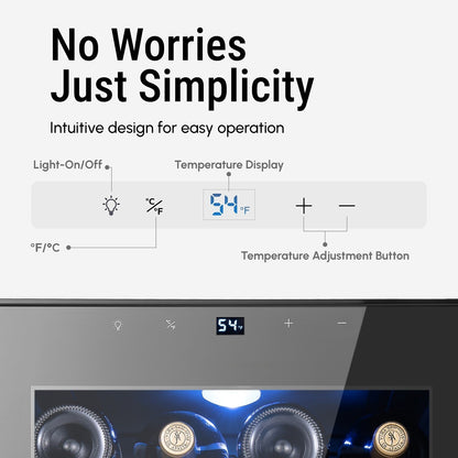 17 Inch 28 Bottle Wine/Beverage Fridge, Stainless Steel Wine Cooler for Home & Commercial Use