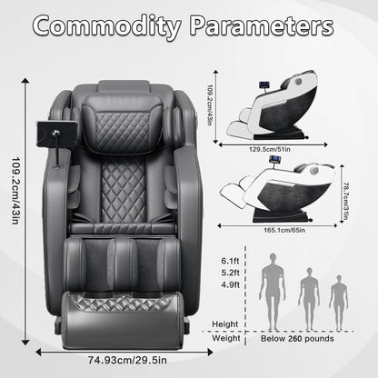 Zero Gravity Massage Recliner Chair with Full Body Massage, Heating, and Built-in Bluetooth Audio