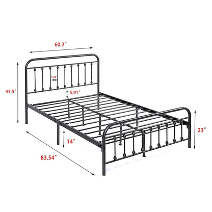 Alazyhome Simple Vintage Metal Platform Bed Frame, Easy-Assembly