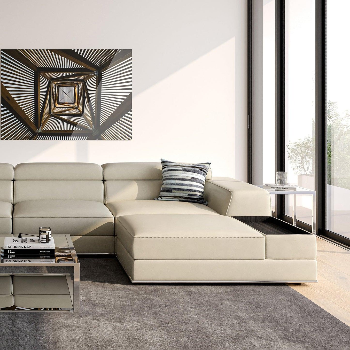 Amadeo Ottoman Light Gray