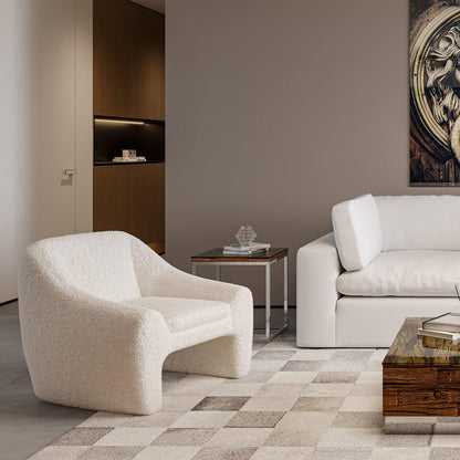 Amber Lounge Chair Sherpa White