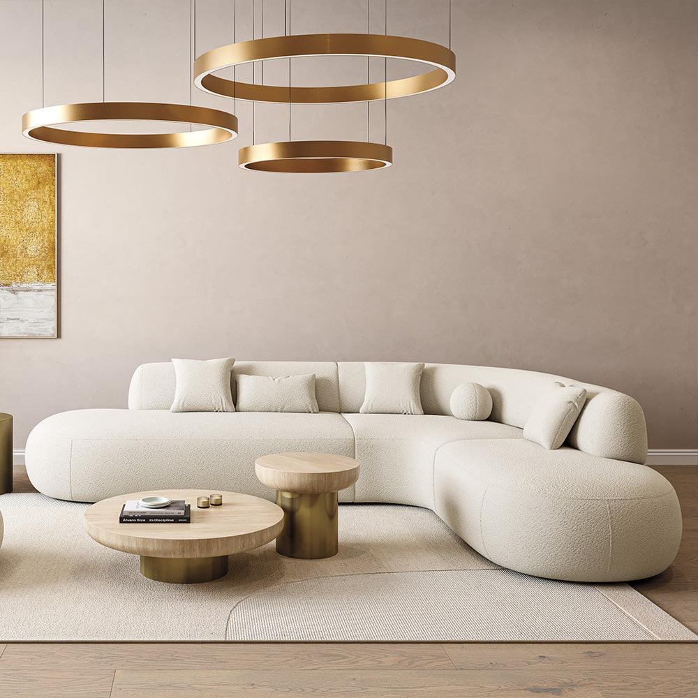 Boba Sectional Sofa White Boucle