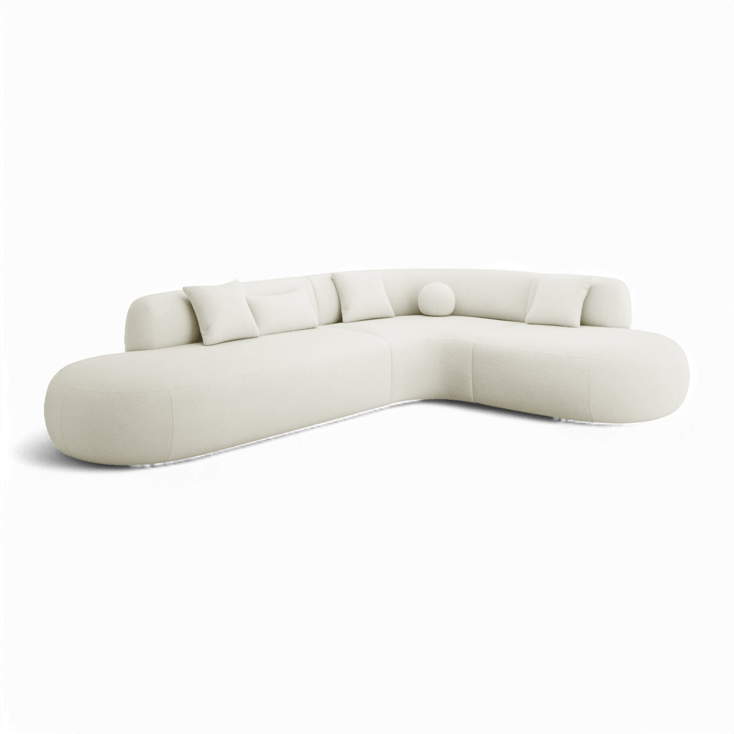 Boba Sectional Sofa White Boucle