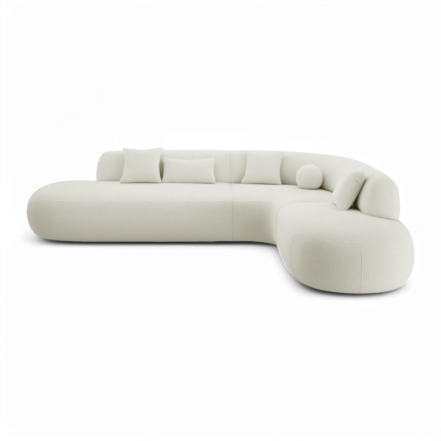 Boba Sectional Sofa White Boucle