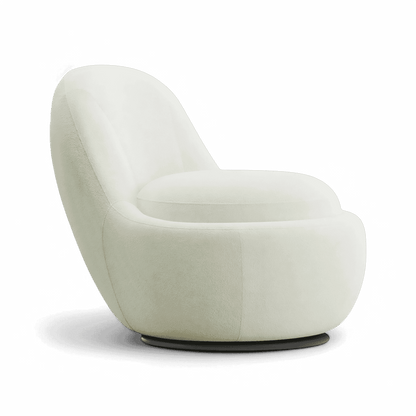 Boba Swivel Lounge Chair White Boucle