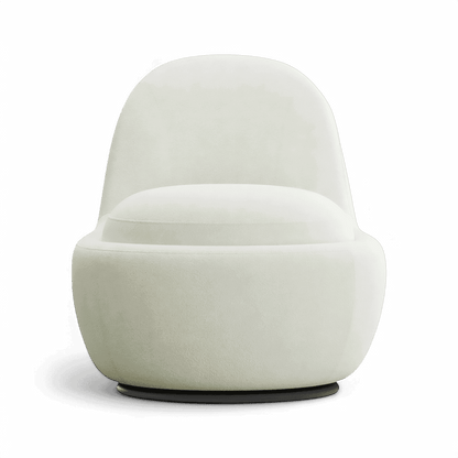 Boba Swivel Lounge Chair White Boucle