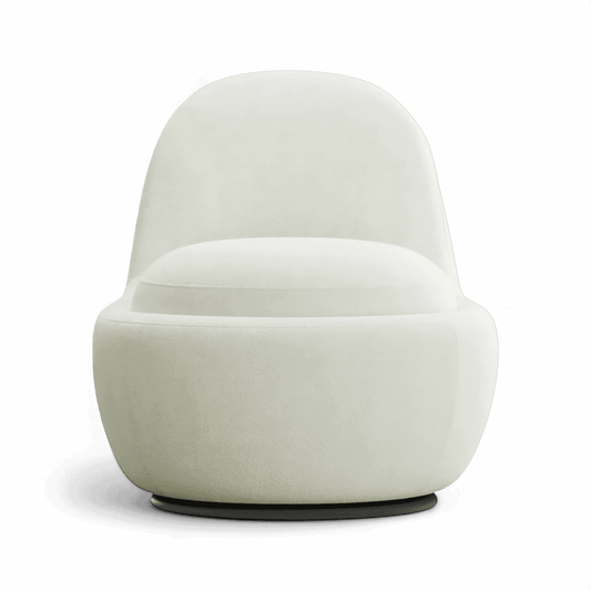 Boba Swivel Lounge Chair White Boucle