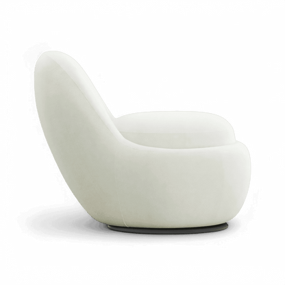 Boba Swivel Lounge Chair White Boucle
