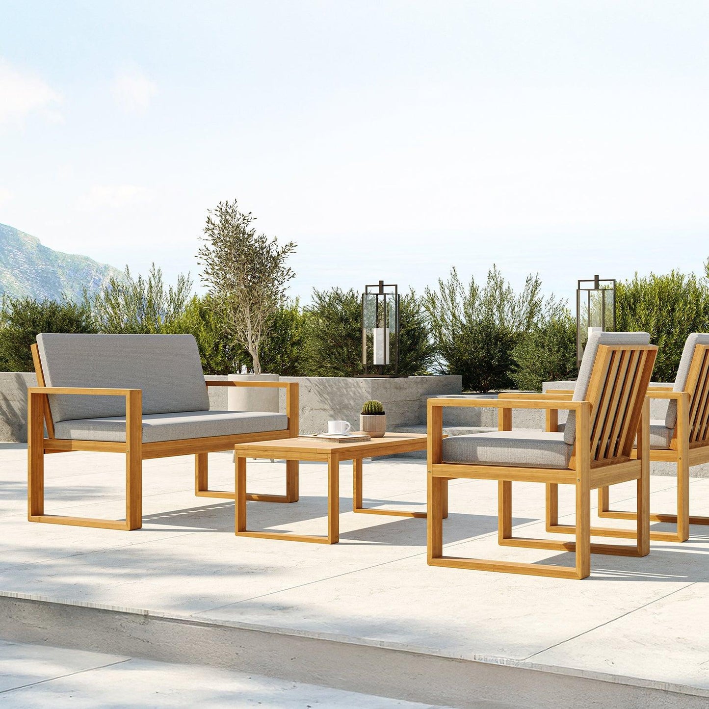 Bocay Outdoor 2 Seater Sofa Light Gray