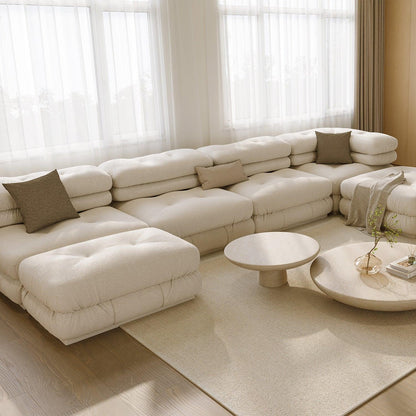 Cloud Sectional Sofa White Boucle | Modani x The Kooples Limited Edition