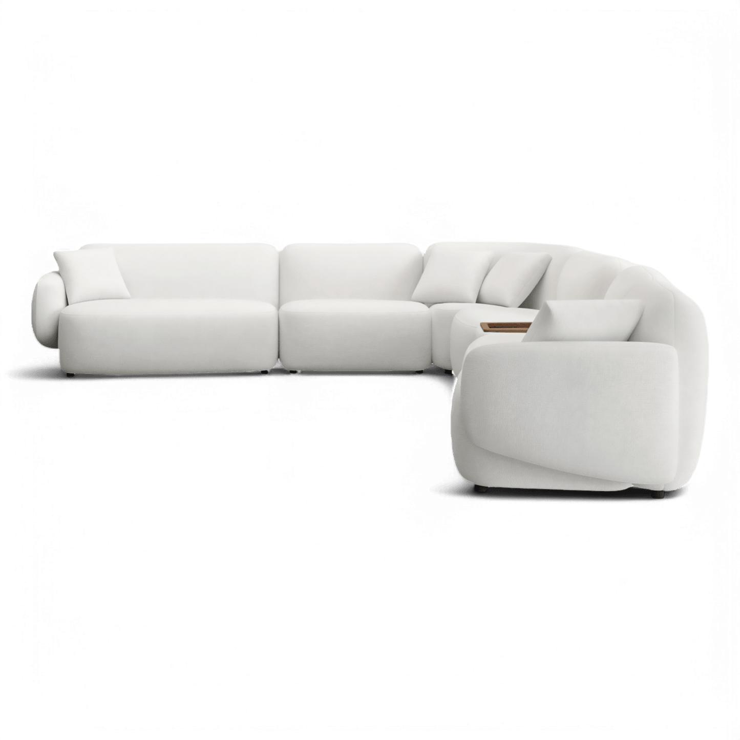 Divano Extended Sectional Sofa Set Off White