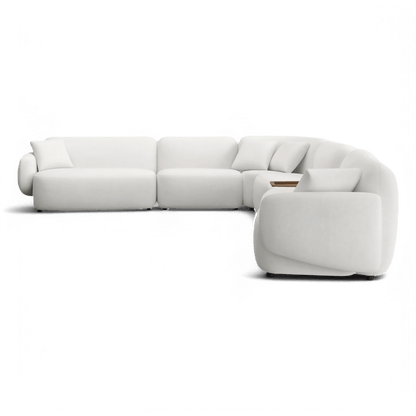 Divano Extended Sectional Sofa Set Off White