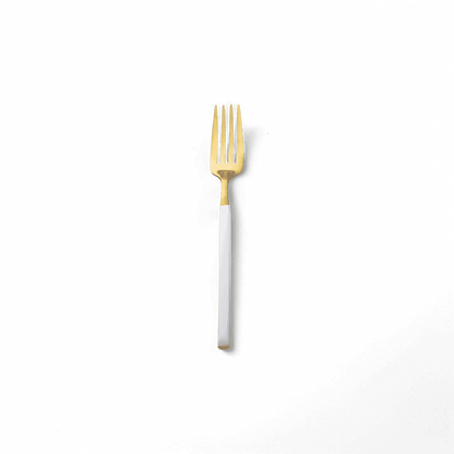 Dolomiti White and Gold Silverware Set