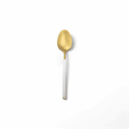 Dolomiti White and Gold Silverware Set