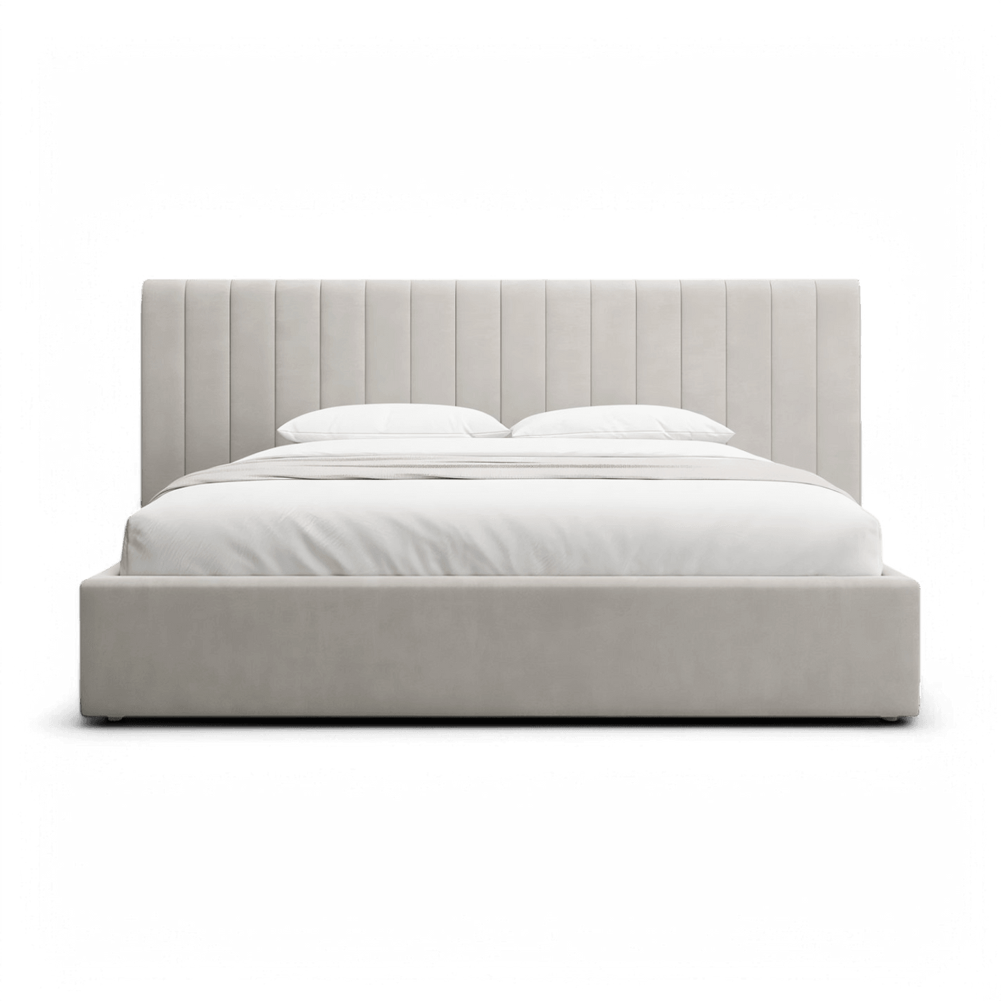 Rune King Bed Beige Velvet