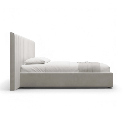 Rune King Bed Beige Velvet