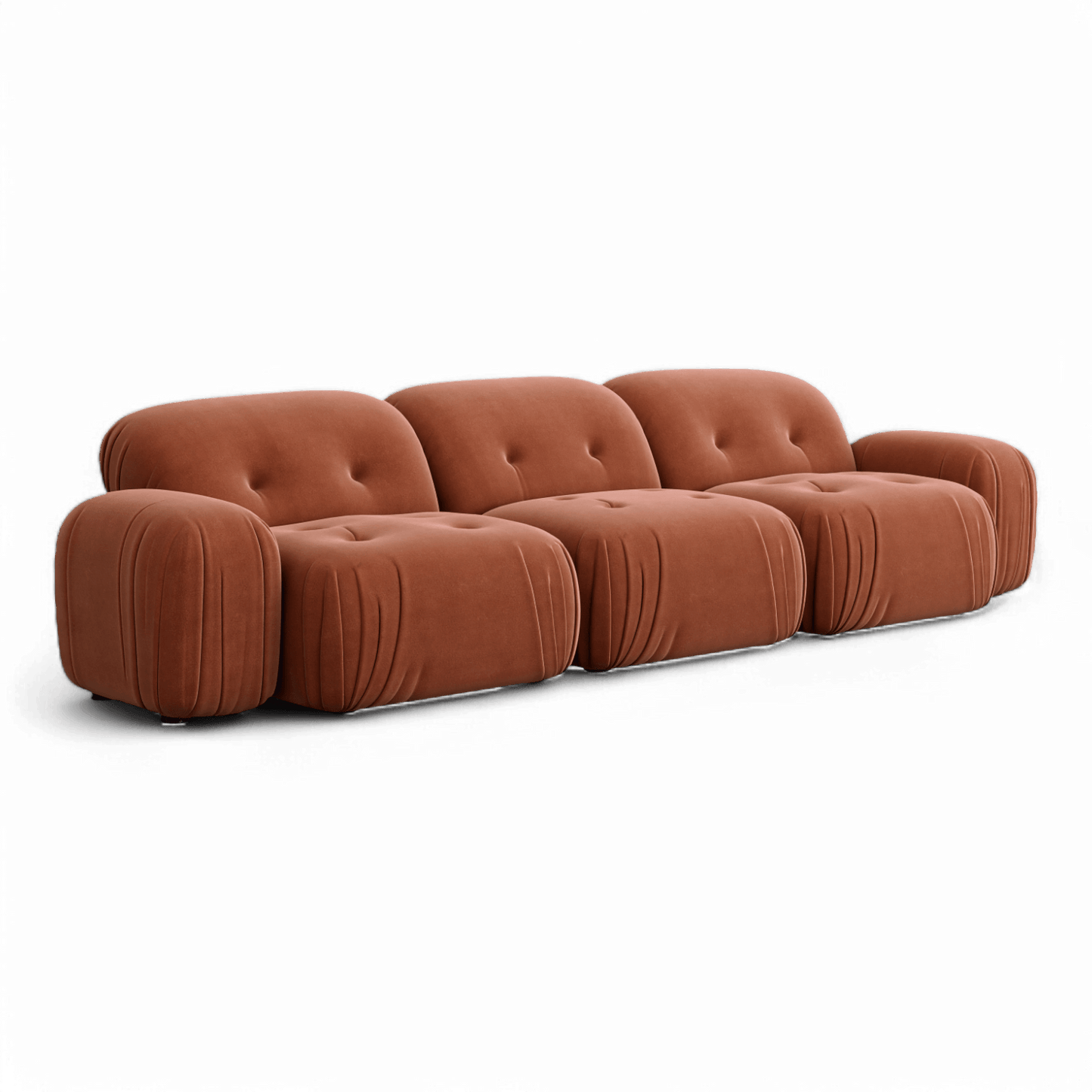 Rune Sectional Sofa Terracotta Velvet