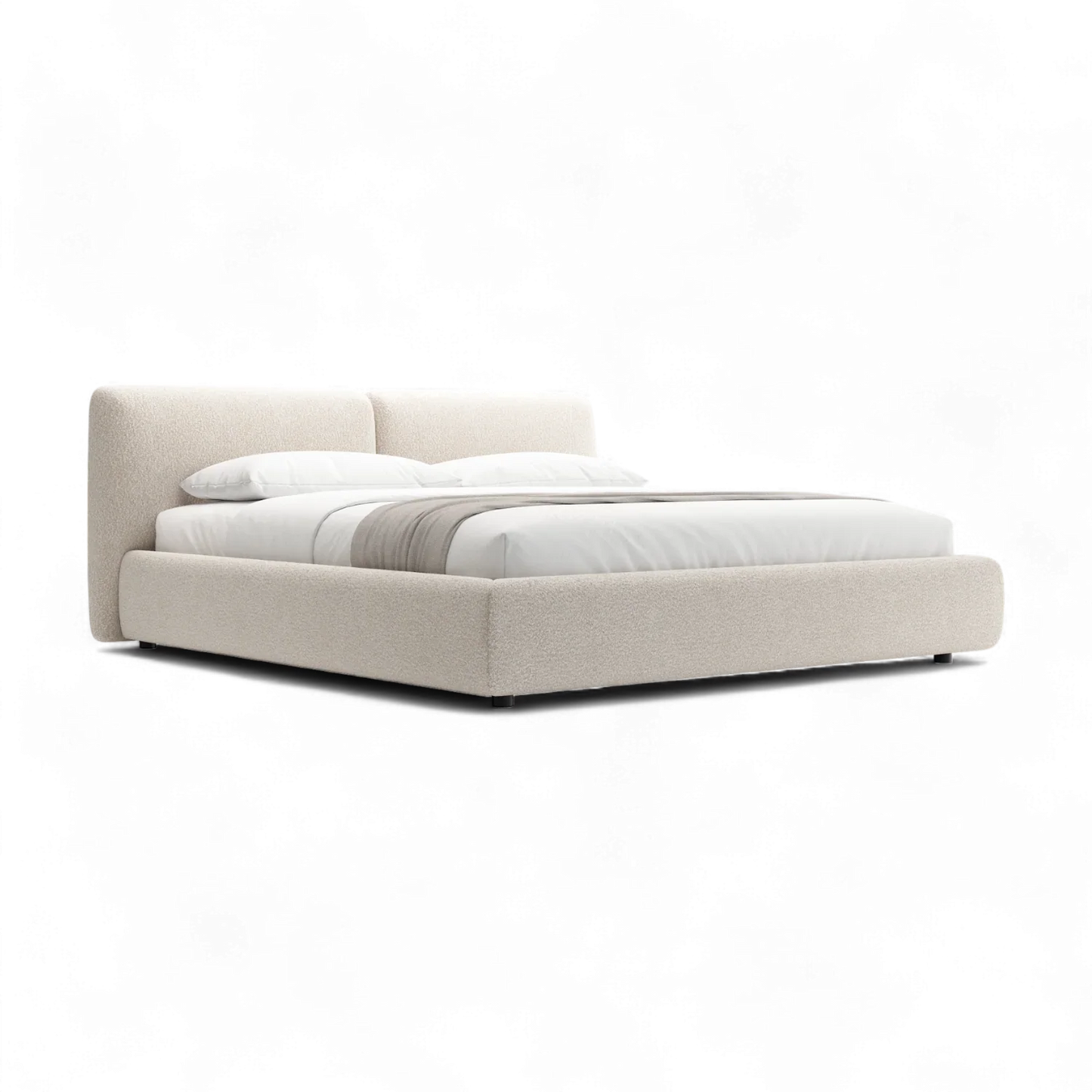 Gabriele Bed White Boucle