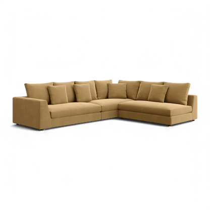 Gianni Sectional Sofa Camel Velvet