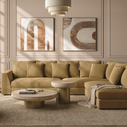 Gianni Sectional Sofa Camel Velvet
