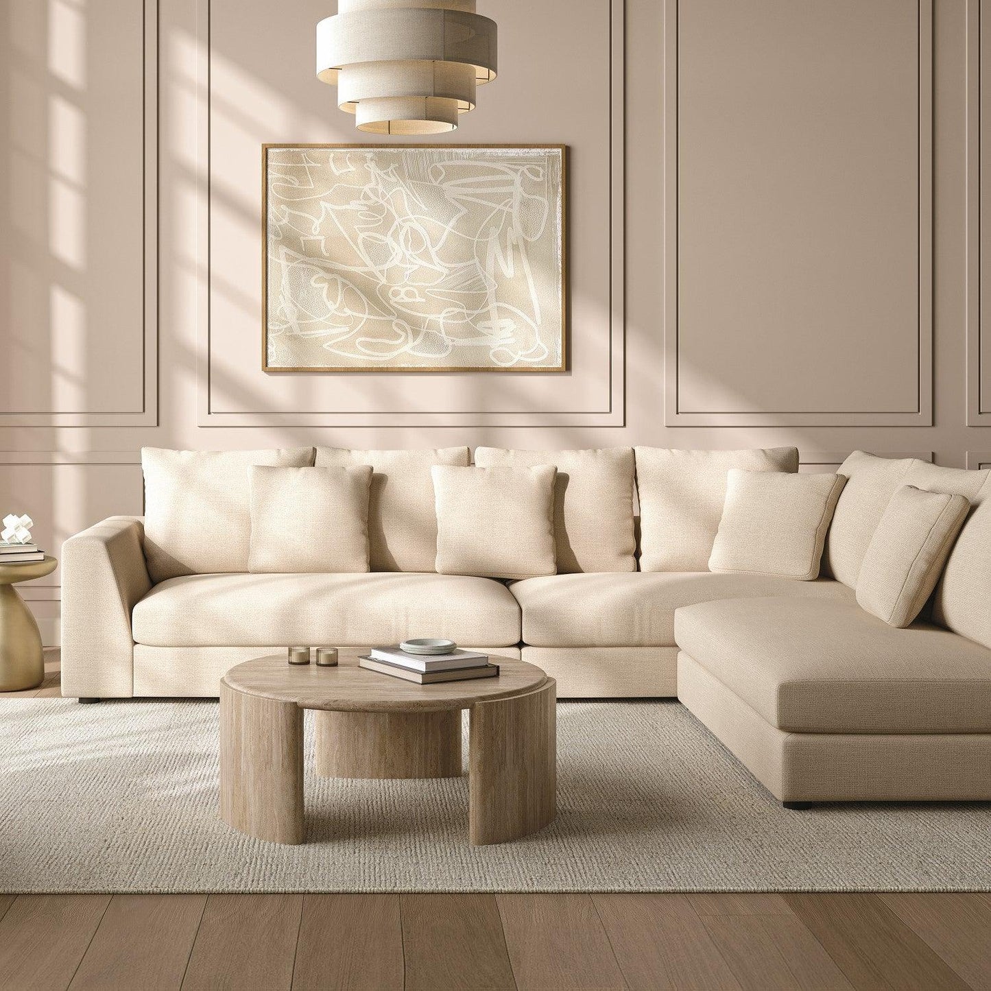 Gianni Sectional Sofa Cream