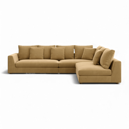 Gianni Sectional Sofa Camel Velvet